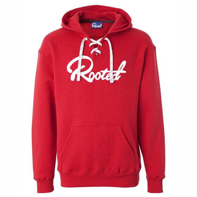 Rooted || Red Lace Up Hoodie