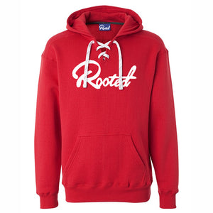 Rooted || Red Lace Up Hoodie