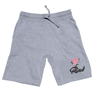 Rooted Pink Rose Logo Shorts Cotton